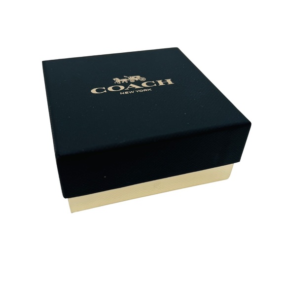 COACH Rose Gold & Silver Tone Heart Pave Crystal Stud Earrings NWT - Picture 4 of 4